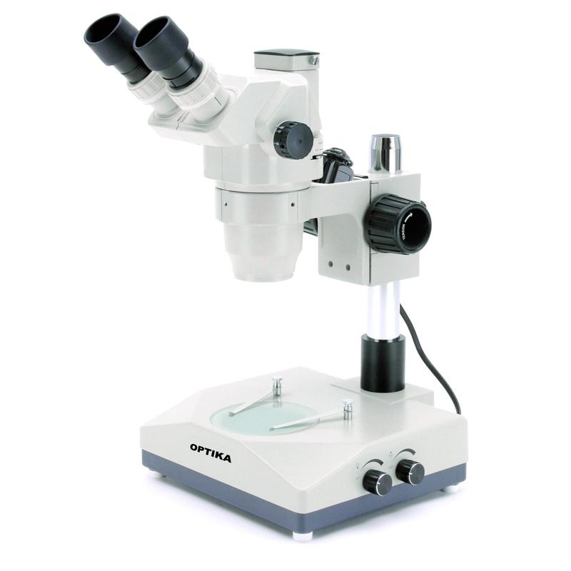 Optika Microscope stéréo zoom trinoculaire SZR-10, Colonne, 2 éclairages
