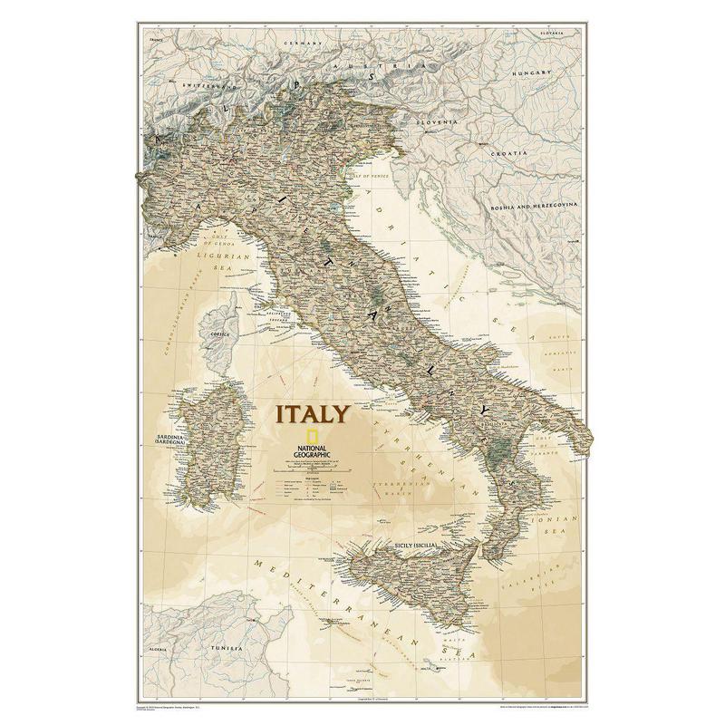 National Geographic Carte antique de l'Italie