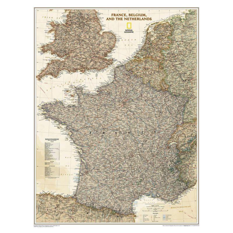 National Geographic Landkarte Frankreich