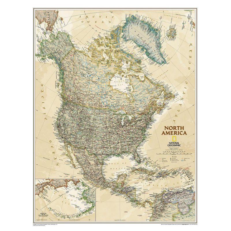 National Geographic Landkarte Nord-Amerika
