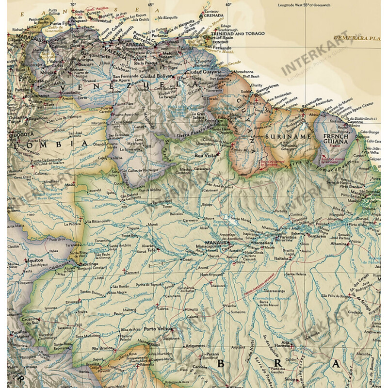 National Geographic Kontinentkarte Südamerika (61 x 76 cm)