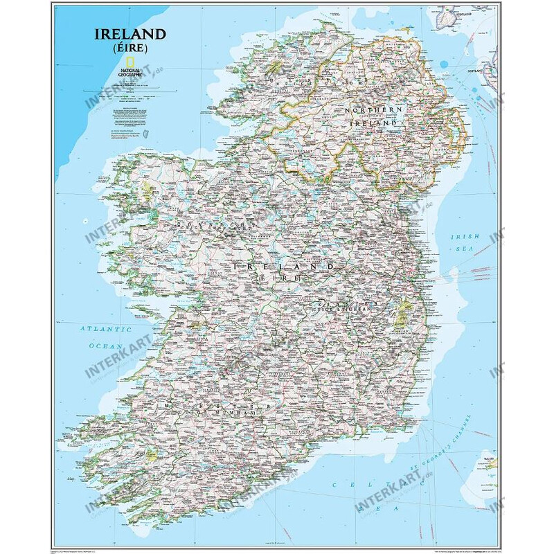 Carte géographique National Geographic Irlande (76 x 91 cm)