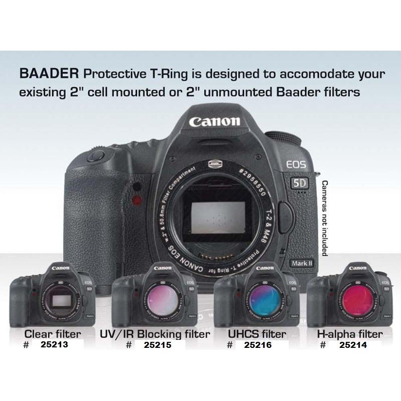 Adaptateur appareil-photo Baader Bague T Protective pour réflex numérique CANON, avec filtre H-alpha 7 nm à bande étroite intégré