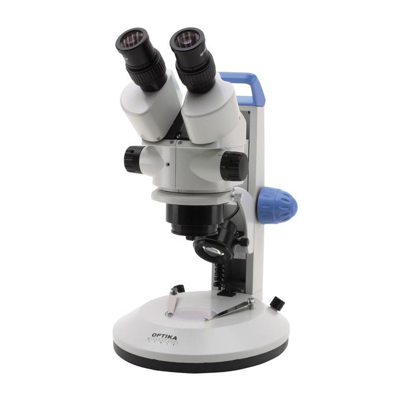 Microscope stéréoscopique Optika LAB20, zoom, LED,  lumière transmise et réfléchie