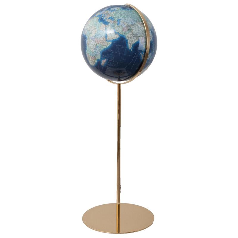 Columbus Globe terrestre Duo Azzurro sur socle T244089, compatible avec stylo Ting