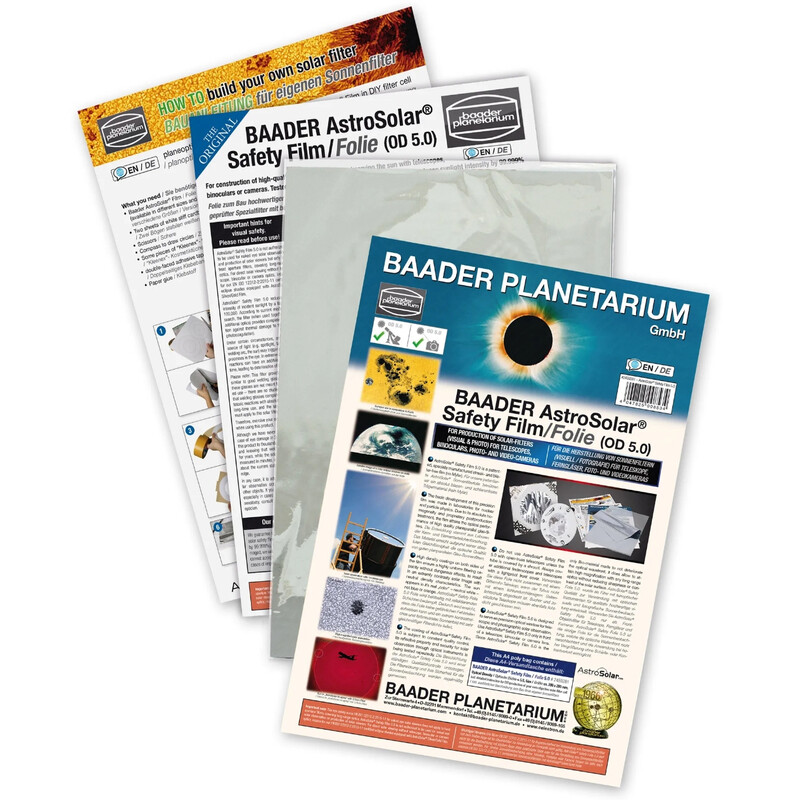Feuille filtrante Baader Filterfolie AstroSolar® Safety Folie OD 5.0, 20x29cm