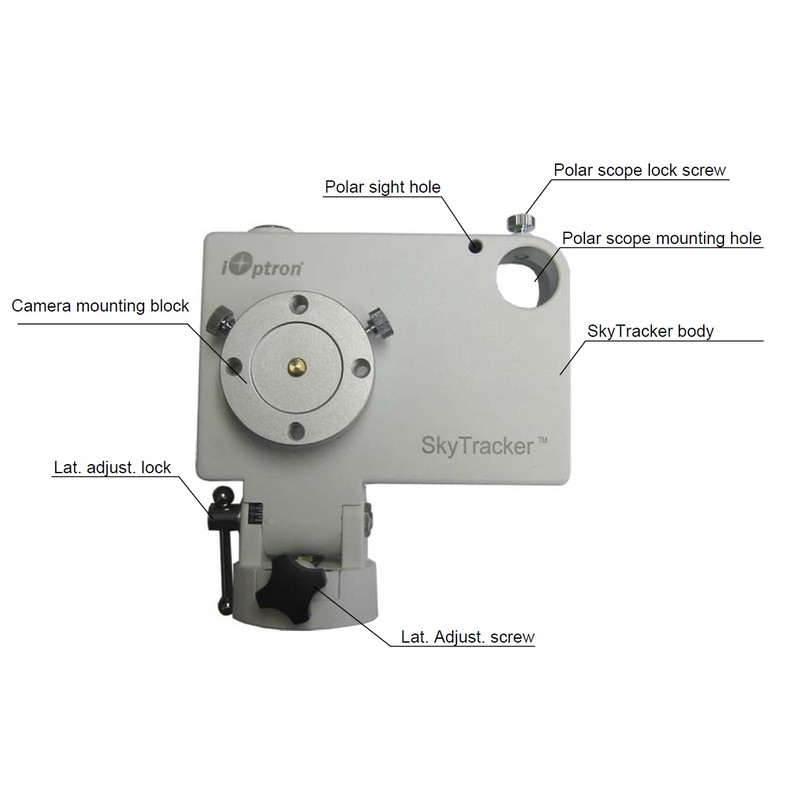 Monture iOptron SkyTracker - Dispositif de suivi pour l'astrophotographie, blanc