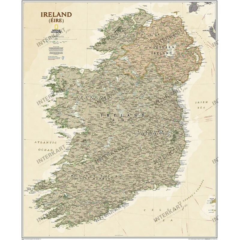Carte géographique National Geographic Irlande (76 x 91 cm)