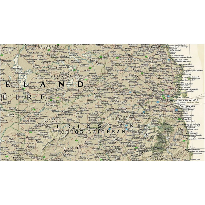 Carte géographique National Geographic Irlande (76 x 91 cm)