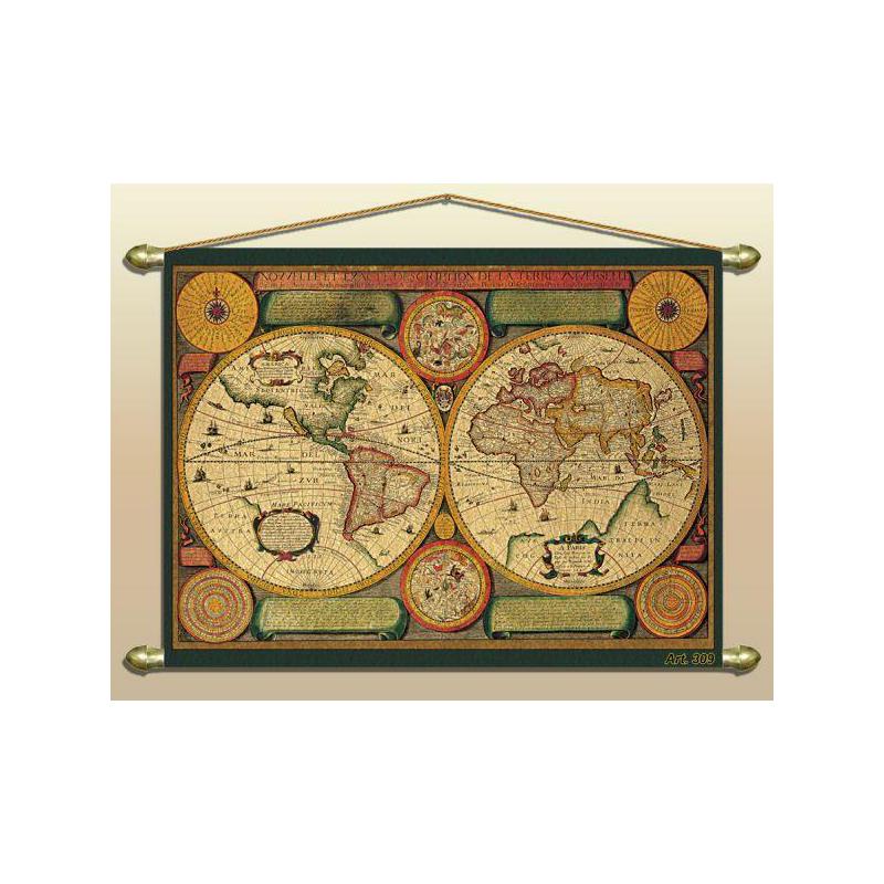 Mappemonde Zoffoli living Antiquité carte (reproduction) No 309/2