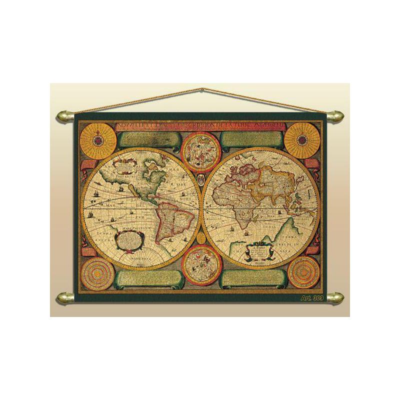 Zoffoli Weltkarte Antike Karte (Reproduktion) Nr. 309/2