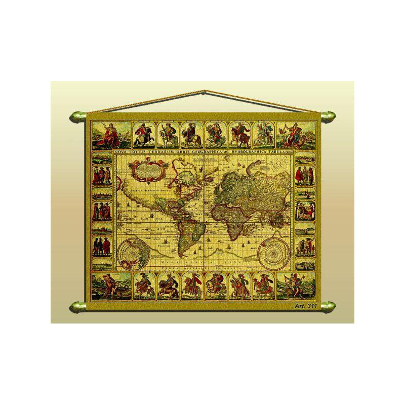 Mappemonde Zoffoli living Antiquité carte (reproduction) No 311/2
