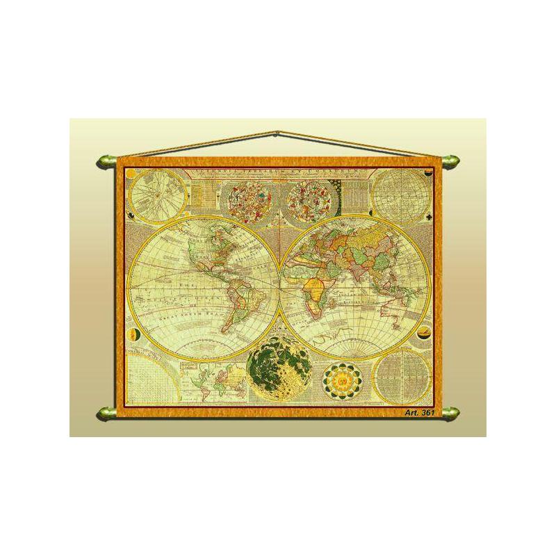 Zoffoli Weltkarte Antike Karte (Reproduktion) Nr. 361/2