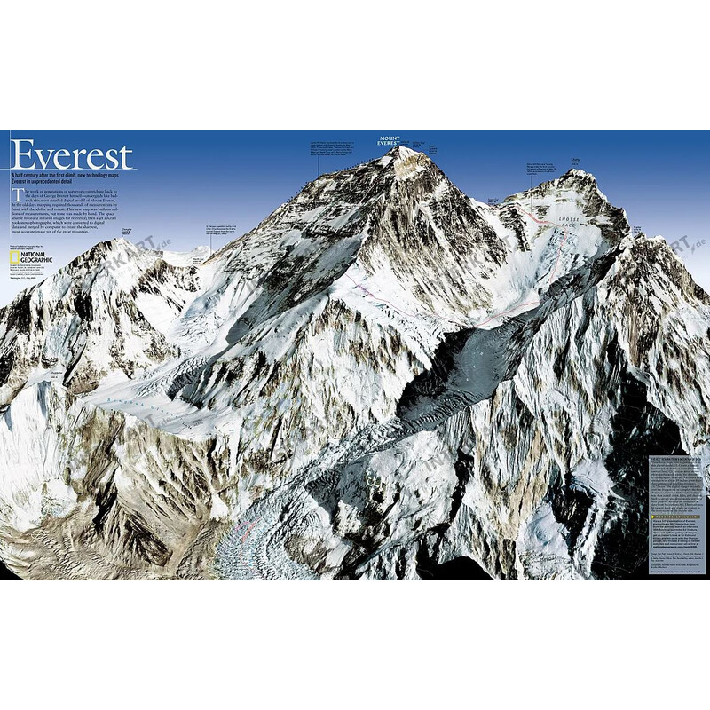 Carte régionale National Geographic Mount Everest, 50th Anniversary - 2-seitig