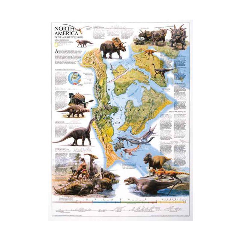 Carte régionale National Geographic Dinosaurier d'Amérique du Nord