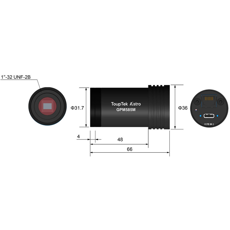 ToupTek Caméra d’astroguidage GPM585M