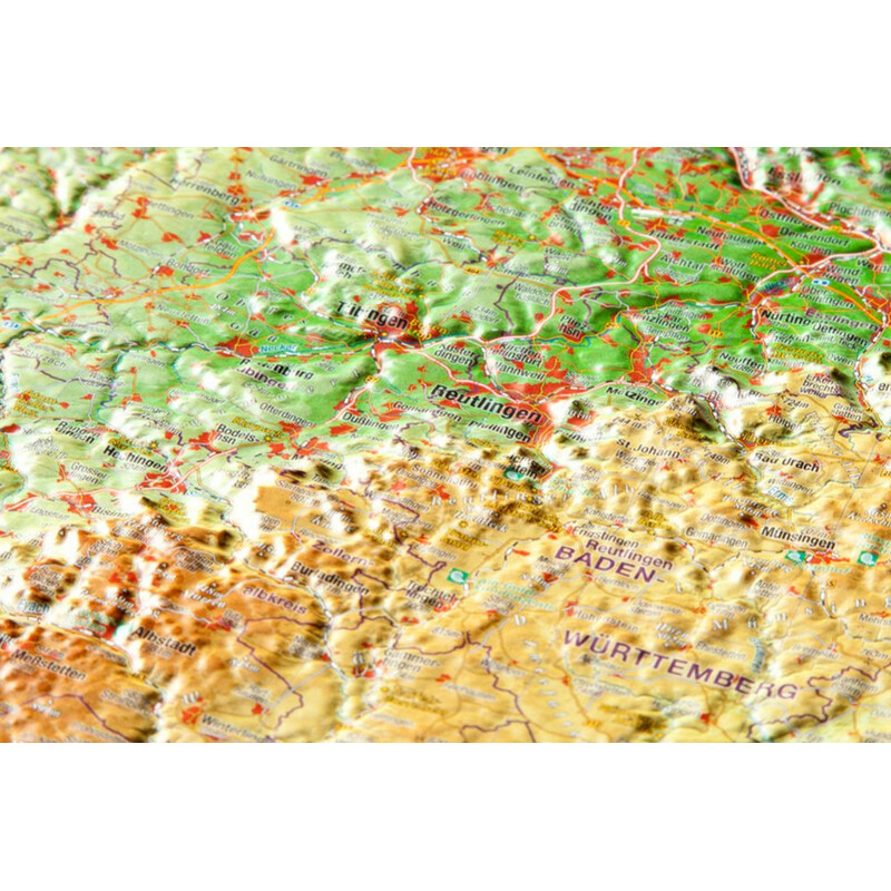 Carte régionale Georelief Schwäbische Alb