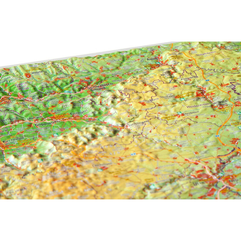 Carte régionale Georelief Schwäbische Alb