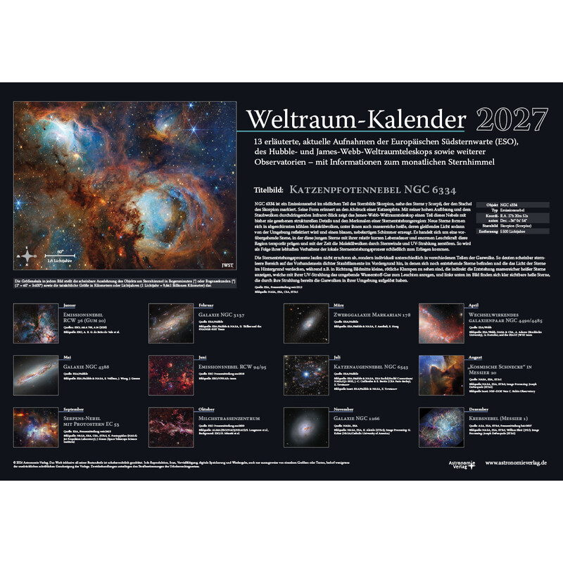 Calendrier Astronomie-Verlag Weltraum-Kalender 2027