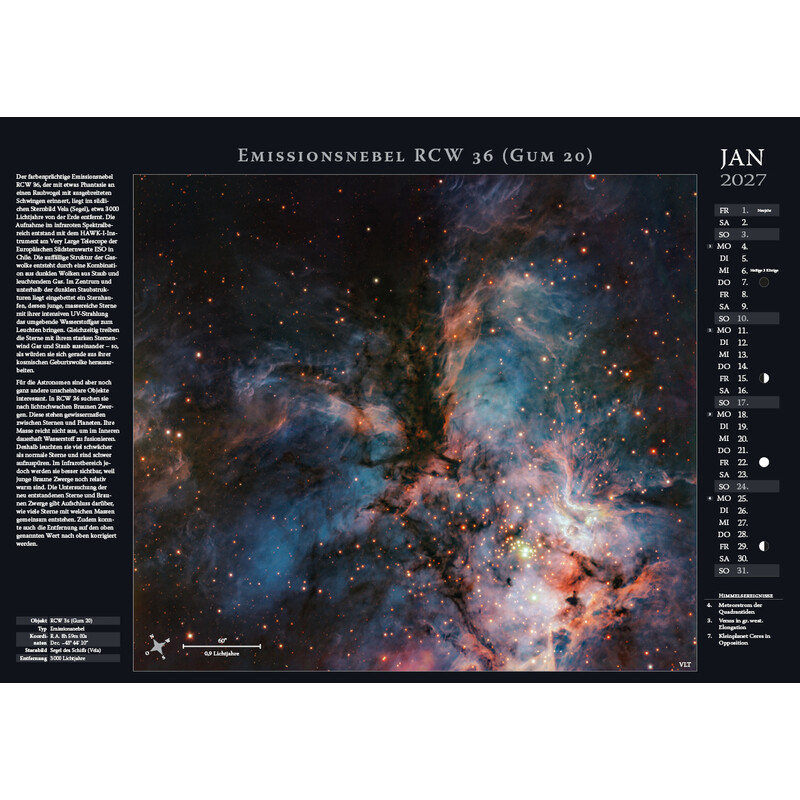 Calendrier Astronomie-Verlag Weltraum-Kalender 2027