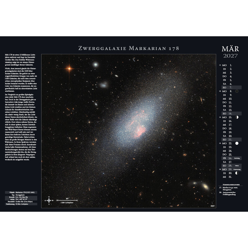 Calendrier Astronomie-Verlag Weltraum-Kalender 2027