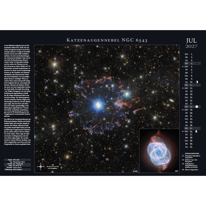 Calendrier Astronomie-Verlag Weltraum-Kalender 2027