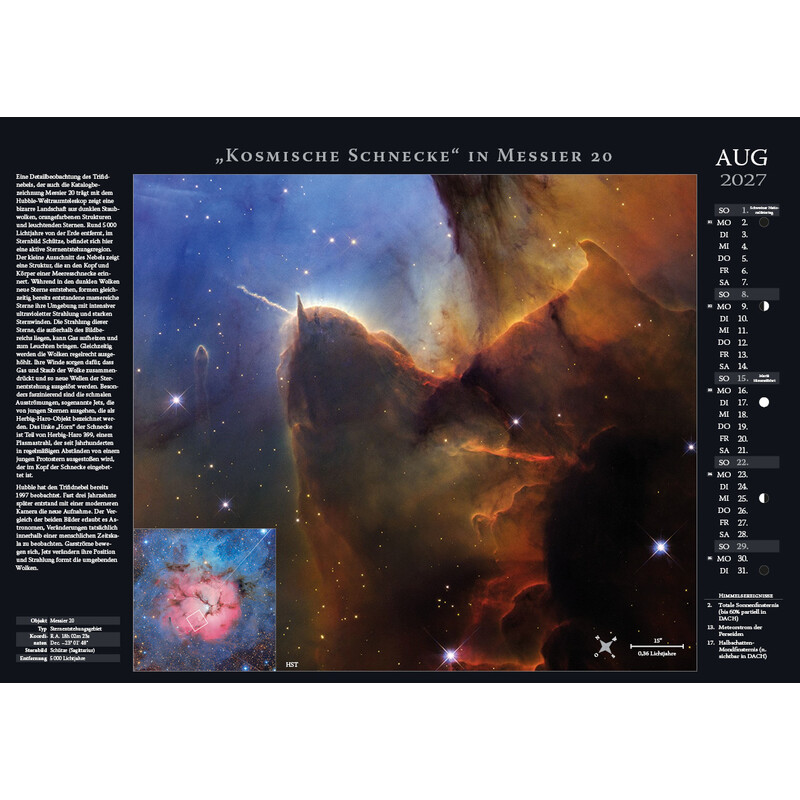 Calendrier Astronomie-Verlag Weltraum-Kalender 2027