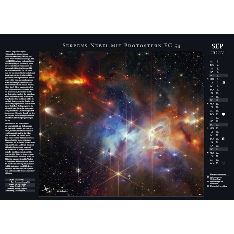 Calendrier Astronomie-Verlag Weltraum-Kalender 2027