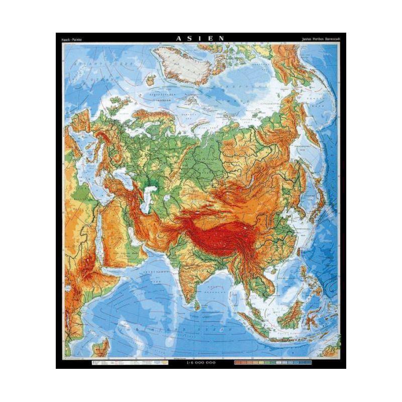 Carte des continents Klett-Perthes Verlag Asie physiques