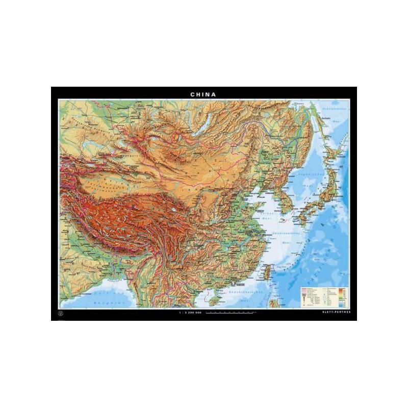 Carte géographique Klett-Perthes Verlag Chine physiques