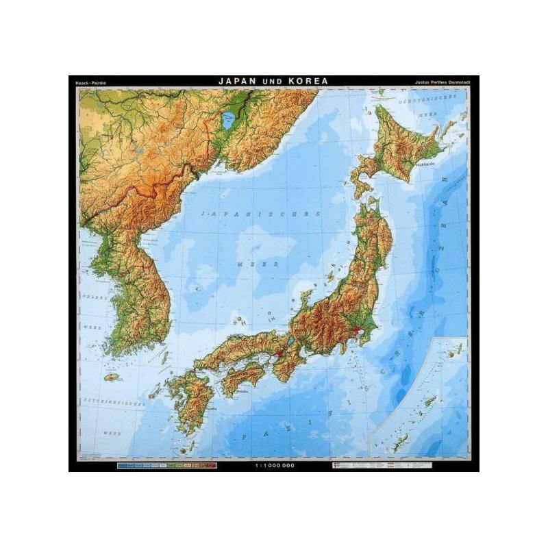 Carte géographique Klett-Perthes Verlag Japan und Korea physiques