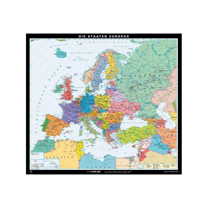 Carte des continents Klett-Perthes Verlag Les Etats d'Europe