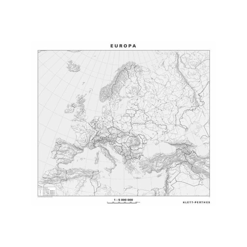 Carte des continents Klett-Perthes Verlag Europe politiquement / sourd (ABW) 2-côtés