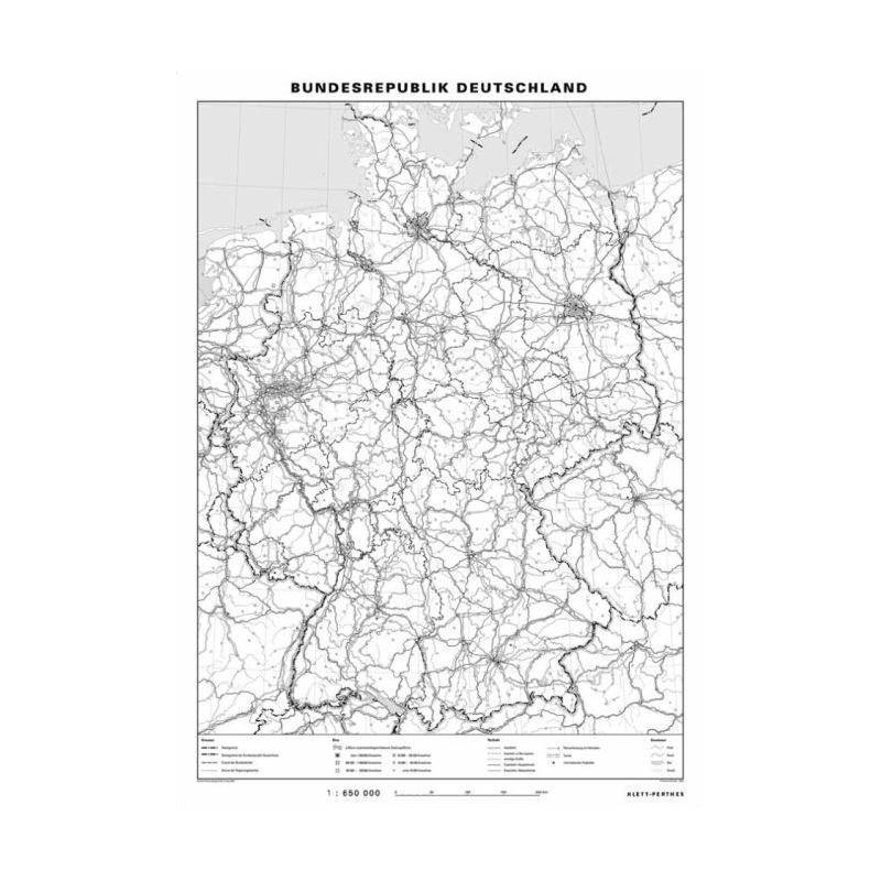 Klett-Perthes Verlag Landkarte Deutschland physisch / stumm (ABW) 2-seitig