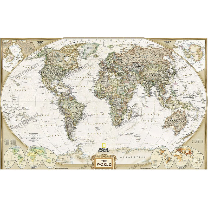 Mappemonde National Geographic physisch (116 x 77 cm)