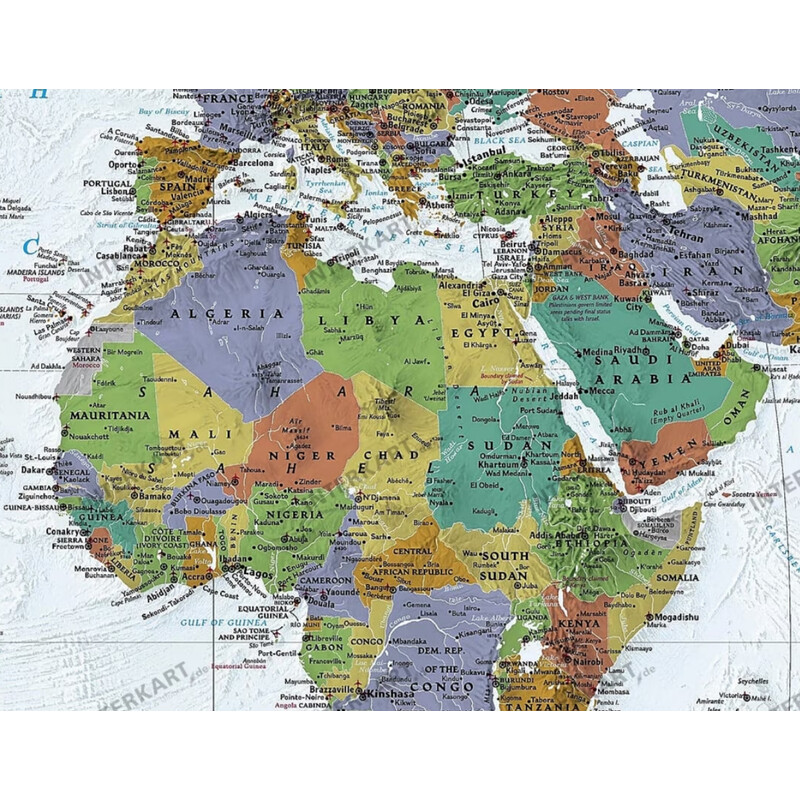 Mappemonde National Geographic La carte mondiale décorative stratifie politiquement grandement
