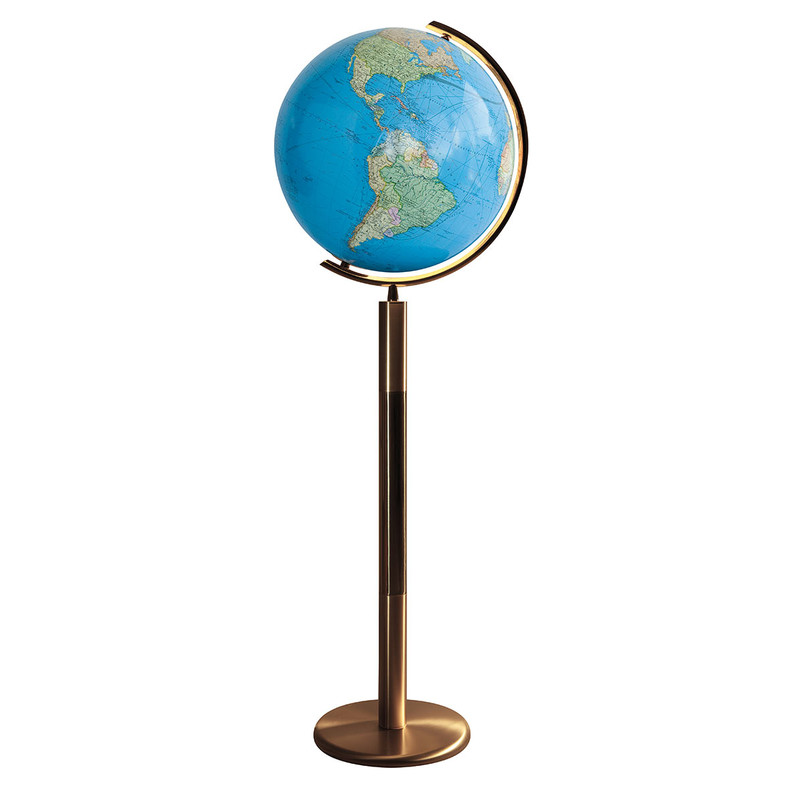 Columbus Globe terrestre Duo sur socle Laiton compatible avec stylo Ting 40cm