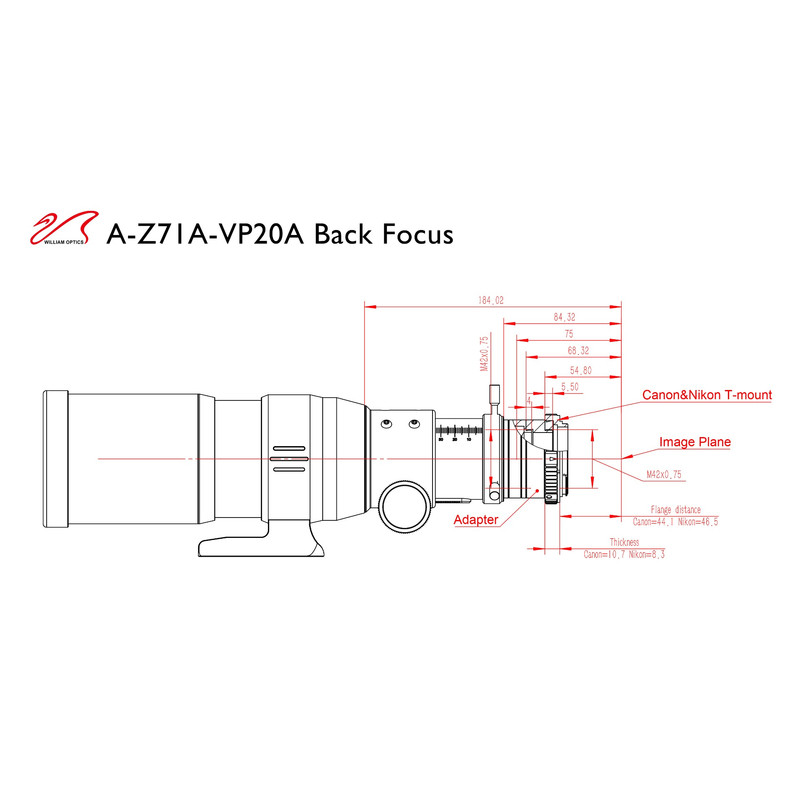 William Optics Apochromatischer Refraktor AP 71/418 ZenithStar 71 ED OTA