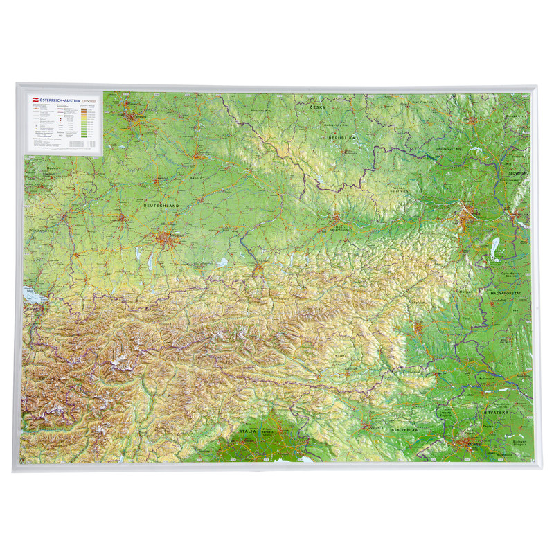 Georelief L'Autriche grand format, carte géographique en relief 3D
