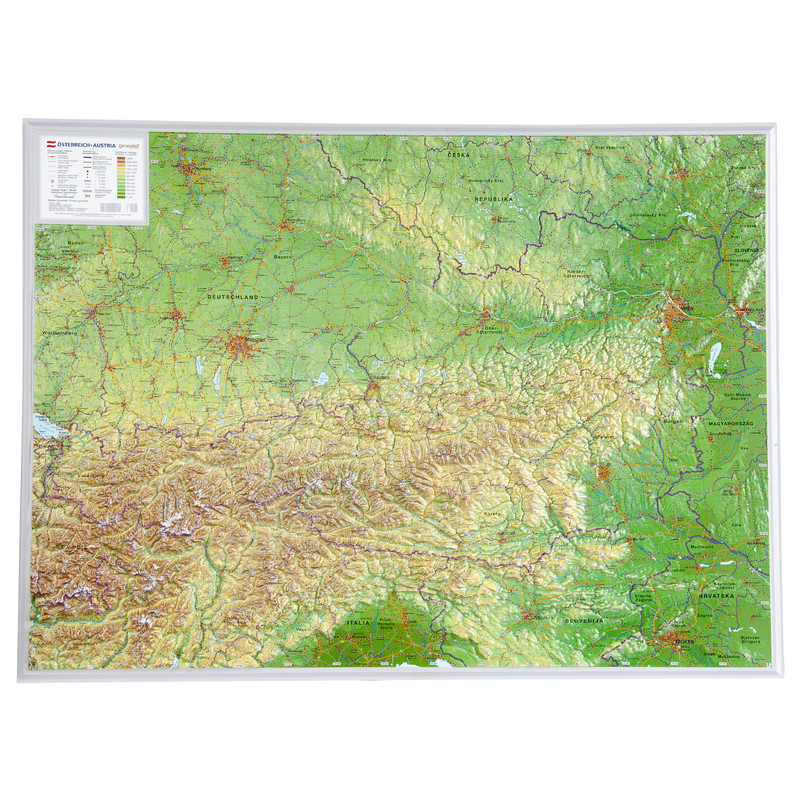 Georelief Landkarte Österreich (77x57) 3D Reliefkarte