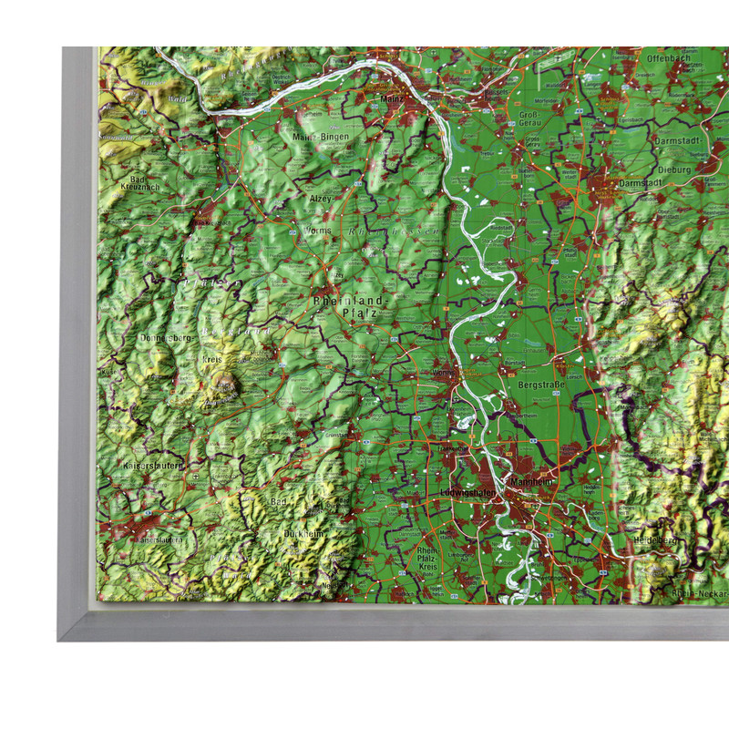 Georelief Regional-Karte Hessen 3D Reliefkarte (57 x 77 cm)