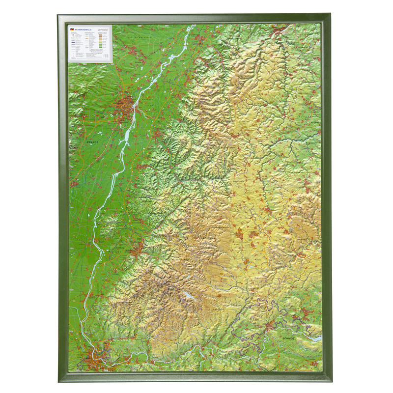 Carte régionale Georelief Forêt Noire