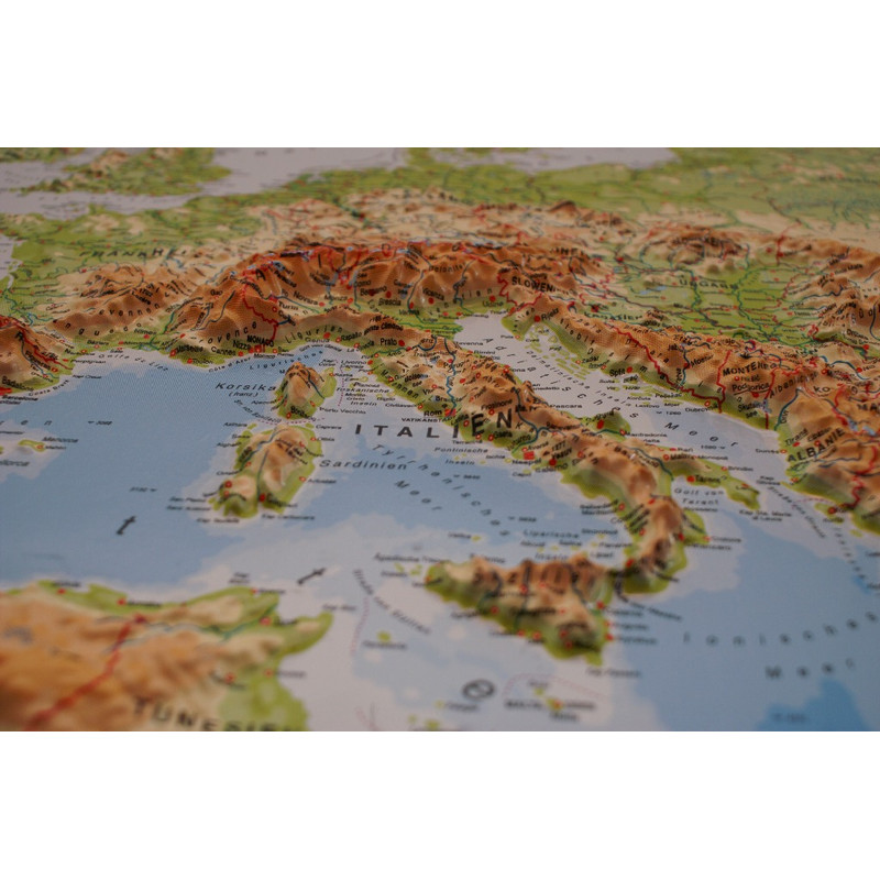geo-institut Kontinentkarte Reliefkarte Europa Silver line physisch