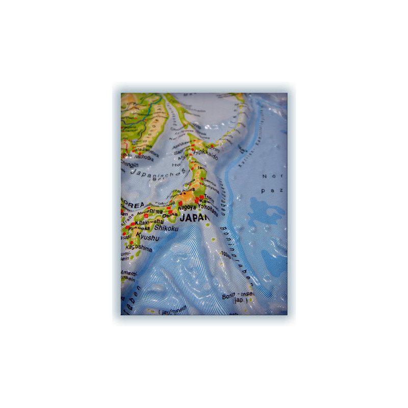 Mappemonde geo-institut Carte mondiale physique en relief Weltkarte Welt Silver line SUEDOIS
