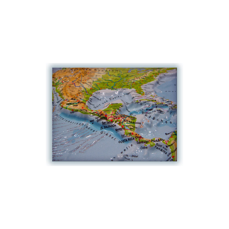 Mappemonde geo-institut Carte mondiale physique en relief Welt Silver line ANGLAIS