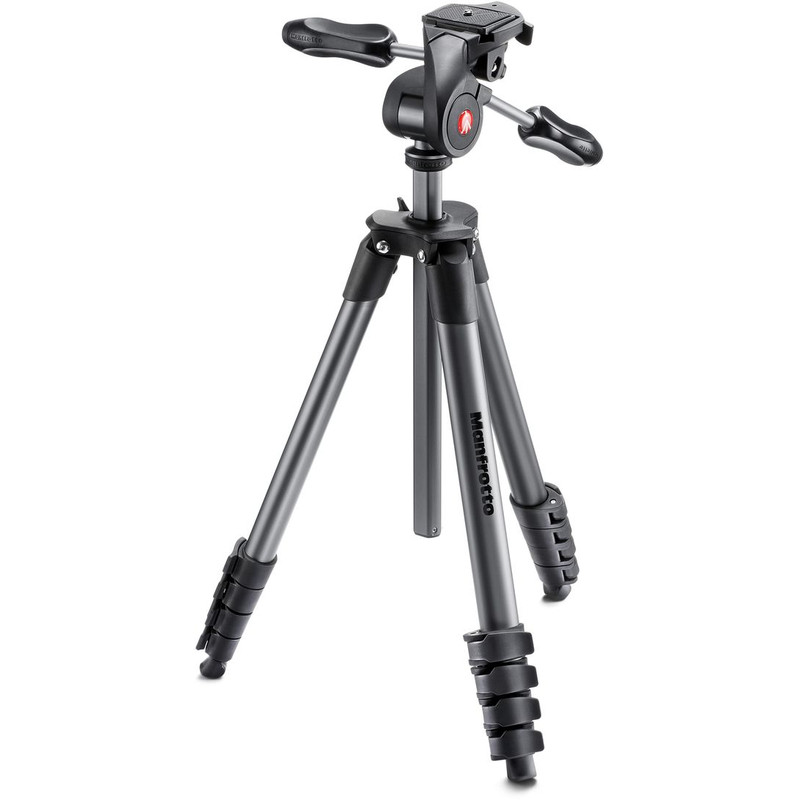 Manfrotto Aluminium-Dreibeinstativ Compact Advanced Fotostativset schwarz