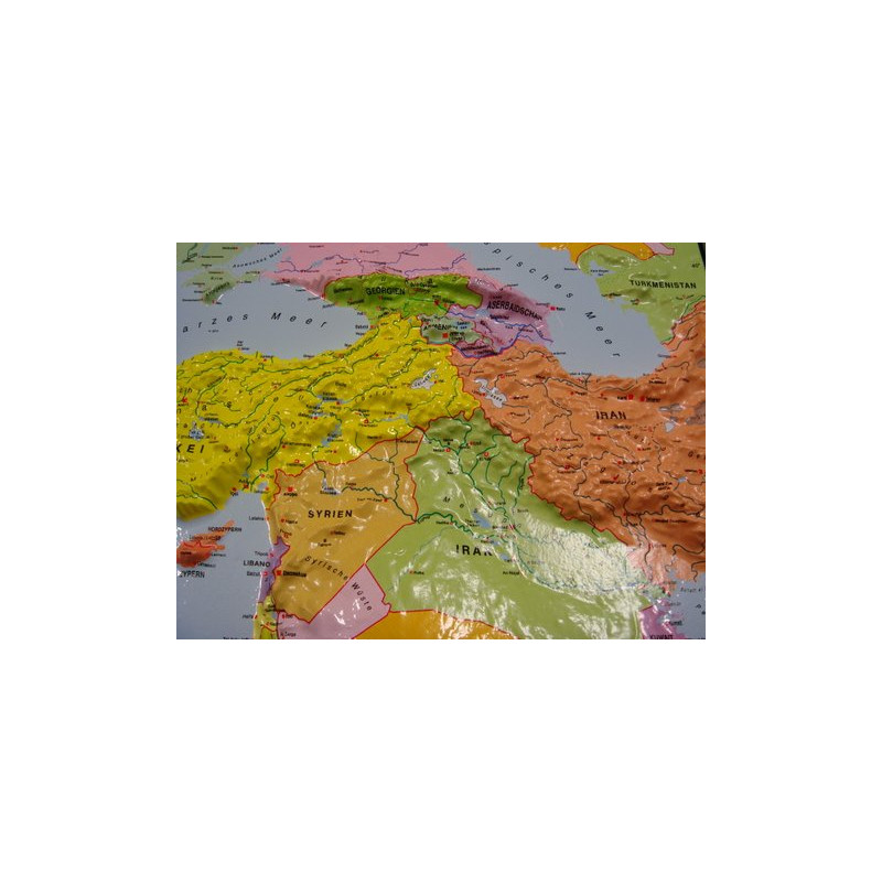 Mappemonde geo-institut Carte politique mondiale en relief Welt Silver line