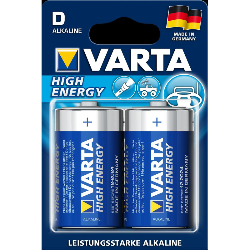 Varta Pack de 2 batteries Mono D (LR20) High Energy