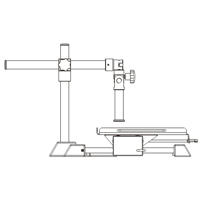 Statif à bras fixe Motic Grande platine manuelle, colonne Ø 32mm