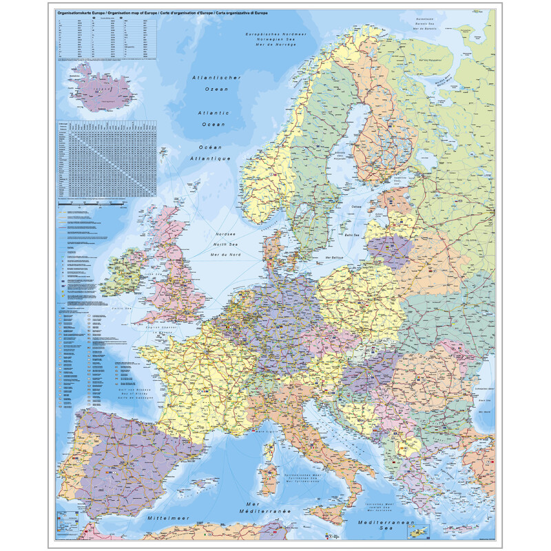 Stiefel Kontinentkarte Europa Organisationskarte (97 x 119 cm)